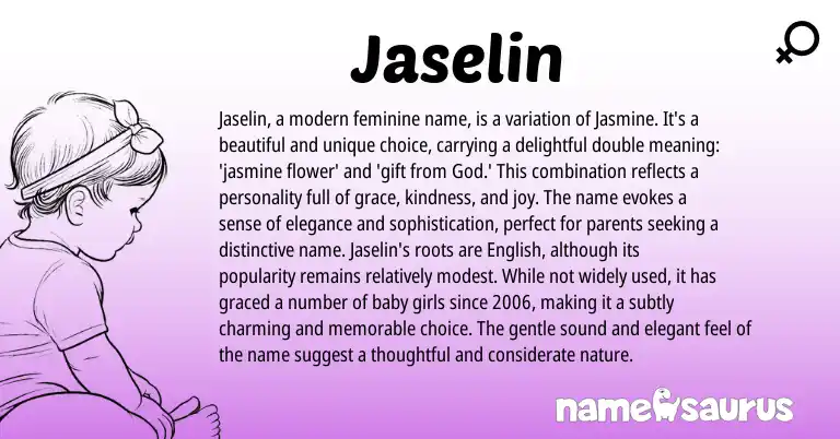 Infographic about Jaselin name meaning, Jaselin is a name from Other origin(s).
