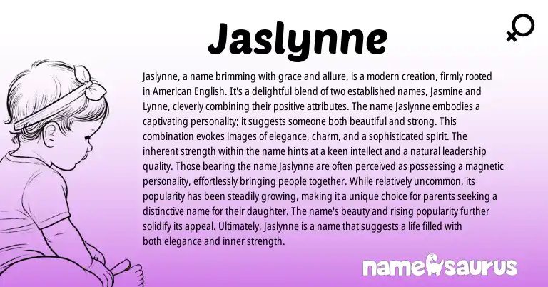 Infographic about Jaslynne name meaning, Jaslynne is a name from Other origin(s).