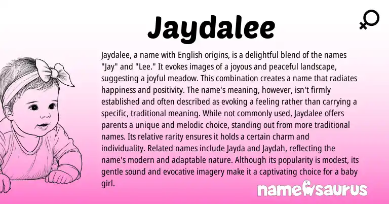 Infographic about Jaydalee name meaning, Jaydalee is a name from Other origin(s).