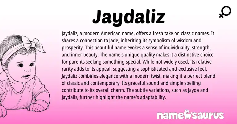 Infographic about Jaydaliz name meaning, Jaydaliz is a name from Other origin(s).