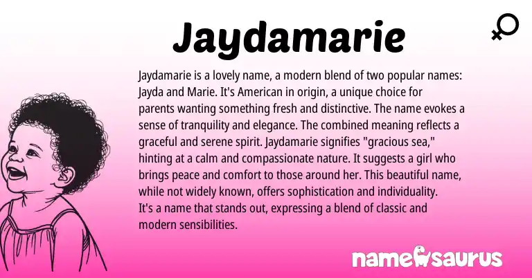 Infographic about Jaydamarie name meaning, Jaydamarie is a name from Other origin(s).