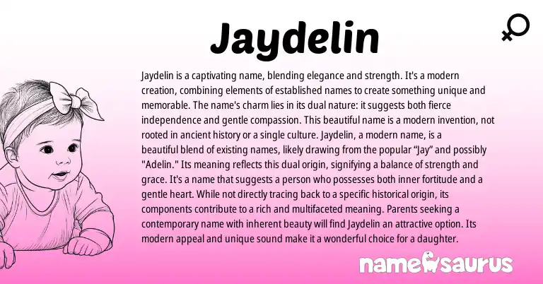 Infographic about Jaydelin name meaning, Jaydelin is a name from Other origin(s).