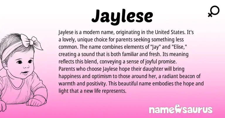 Infographic about Jaylese name meaning, Jaylese is a name from Other origin(s).