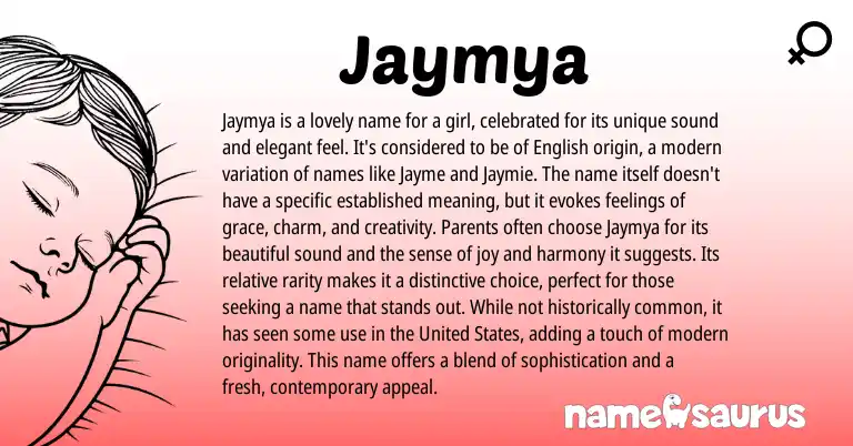 Infographic about Jaymya name meaning, Jaymya is a name from Other origin(s).