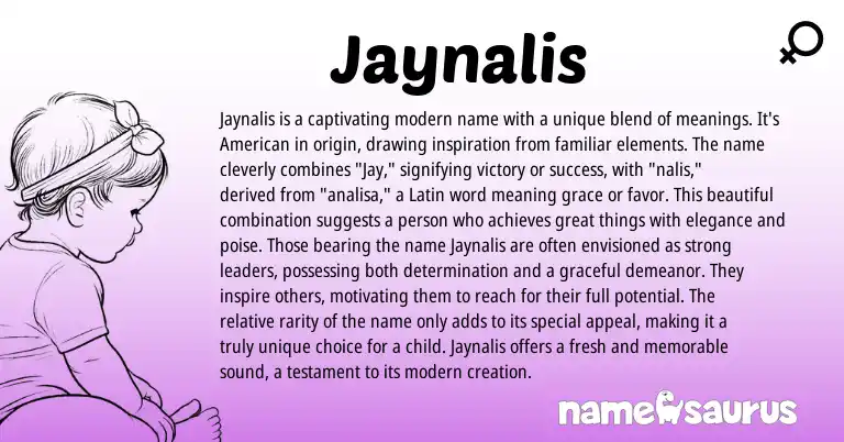 Infographic about Jaynalis name meaning, Jaynalis is a name from Latin origin(s).