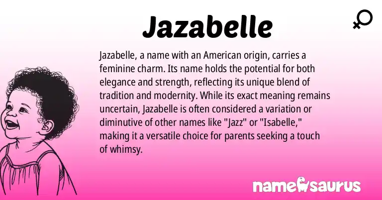Infographic about Jazabelle name meaning, Jazabelle is a name from American origin(s).