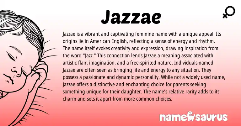 Infographic about Jazzae name meaning, Jazzae is a name from Other origin(s).