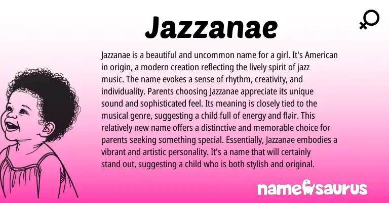 Infographic about Jazzanae name meaning, Jazzanae is a name from Other origin(s).