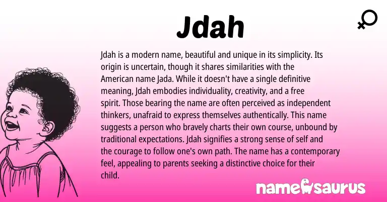 Infographic about Jdah name meaning, Jdah is a name from Other origin(s).