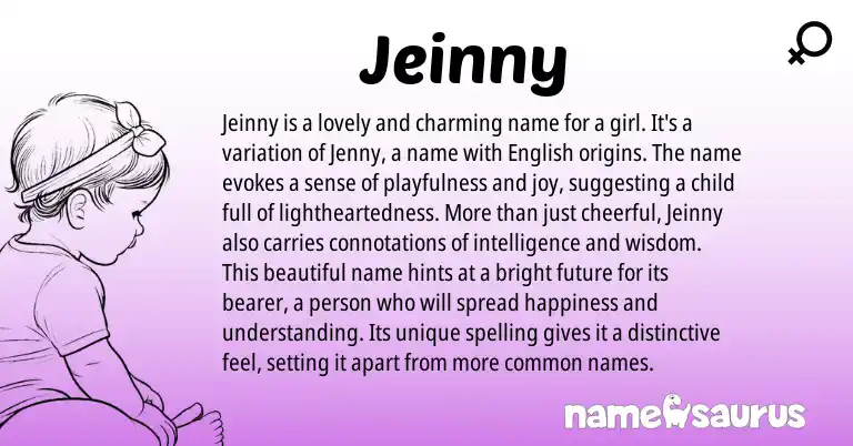 Infographic about Jeinny name meaning, Jeinny is a name from English origin(s).