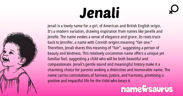 Infographic about Jenali name meaning, Jenali is a name from Cornish origin(s).