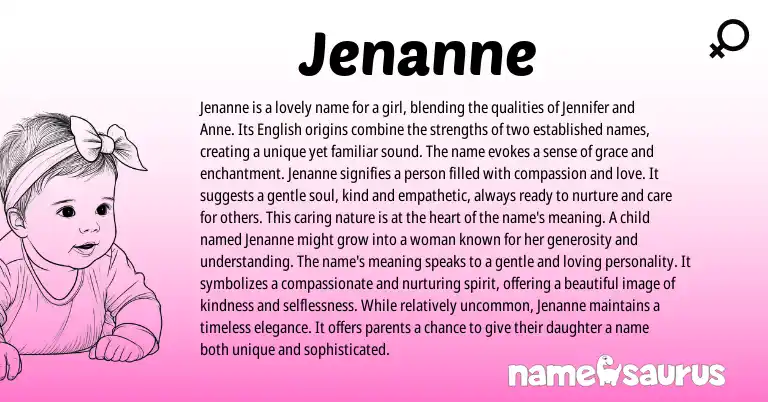 Infographic about Jenanne name meaning, Jenanne is a name from Other origin(s).