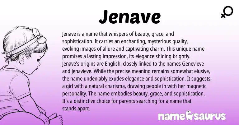 Infographic about Jenave name meaning, Jenave is a name from Other origin(s).