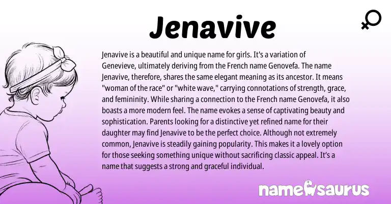 Infographic about Jenavive name meaning, Jenavive is a name from French origin(s).
