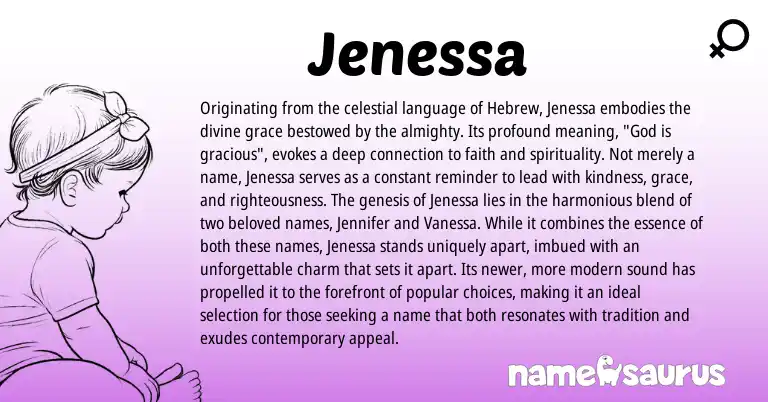 Infographic about Jenessa name meaning, Jenessa is a name from Hebrew origin(s).