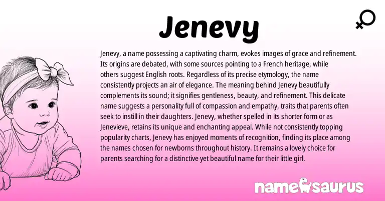 Infographic about Jenevy name meaning, Jenevy is a name from French origin(s).