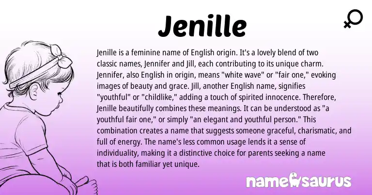 Infographic about Jenille name meaning, Jenille is a name from English origin(s).