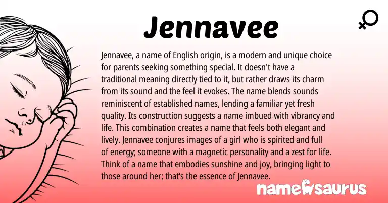 Infographic about Jennavee name meaning, Jennavee is a name from Other origin(s).