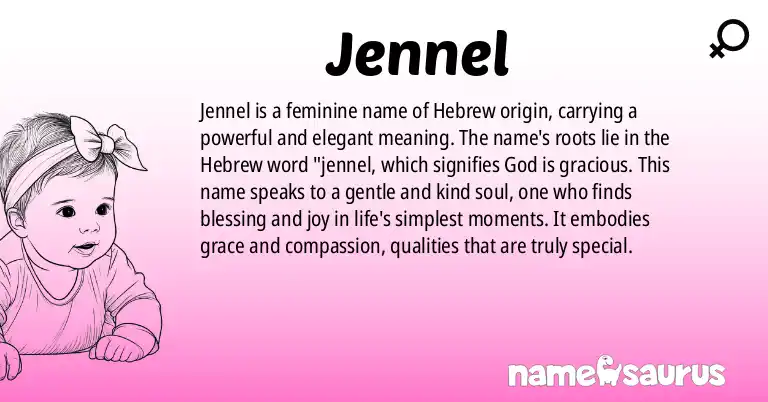 Infographic about Jennel name meaning, Jennel is a name from Hebrew origin(s).