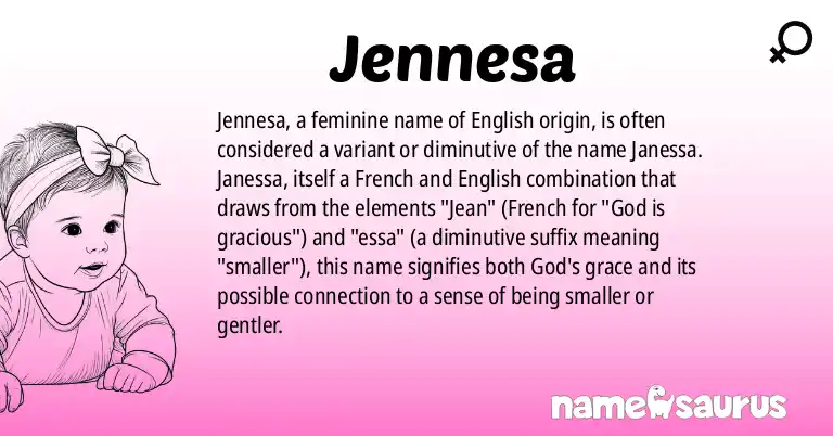 Infographic about Jennesa name meaning, Jennesa is a name from English origin(s).