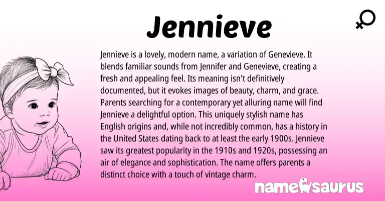 Infographic about Jennieve name meaning, Jennieve is a name from Other origin(s).