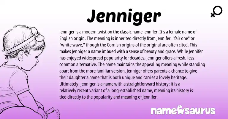 Infographic about Jenniger name meaning, Jenniger is a name from English origin(s).