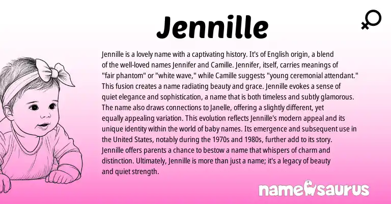 Infographic about Jennille name meaning, Jennille is a name from English origin(s).