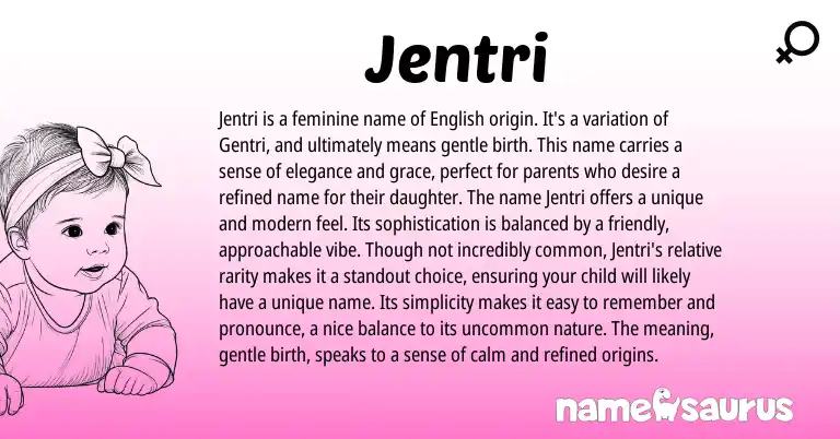 Infographic about Jentri name meaning, Jentri is a name from English origin(s).