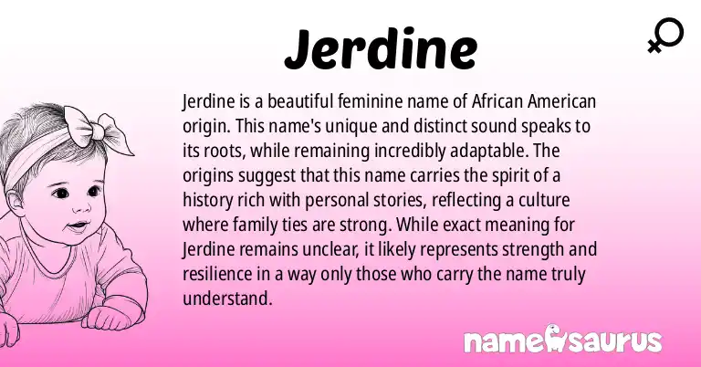 Infographic about Jerdine name meaning, Jerdine is a name from African American origin(s).