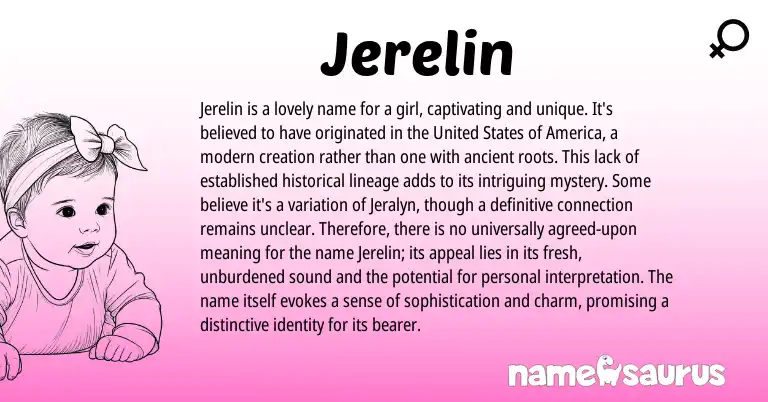 Infographic about Jerelin name meaning, Jerelin is a name from Other origin(s).