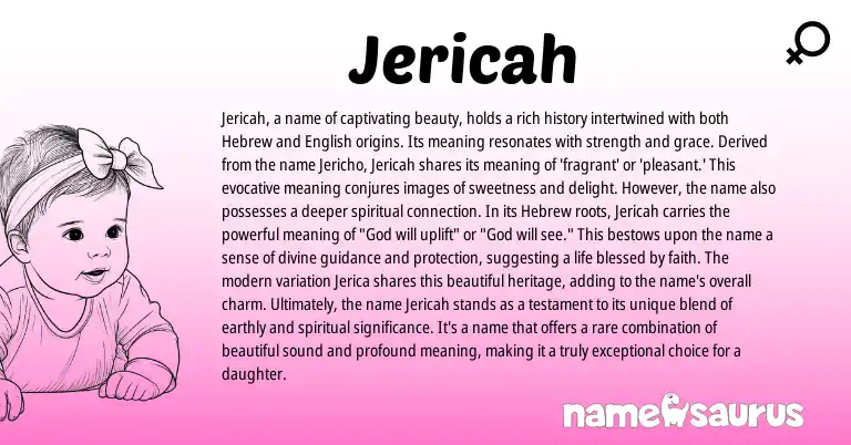 Infographic about Jericah name meaning, Jericah is a name from Other origin(s).