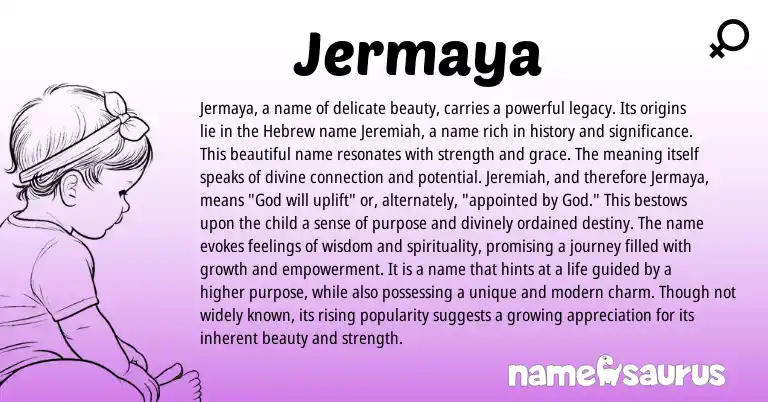 Infographic about Jermaya name meaning, Jermaya is a name from Other origin(s).