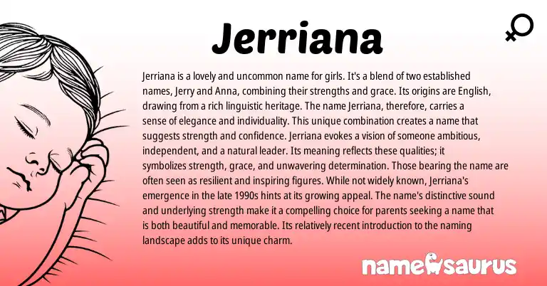 Infographic about Jerriana name meaning, Jerriana is a name from Other origin(s).