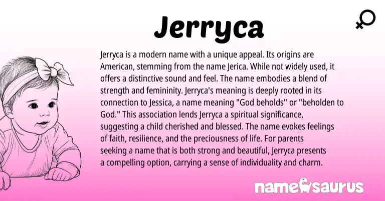 Infographic about Jerryca name meaning, Jerryca is a name from Other origin(s).