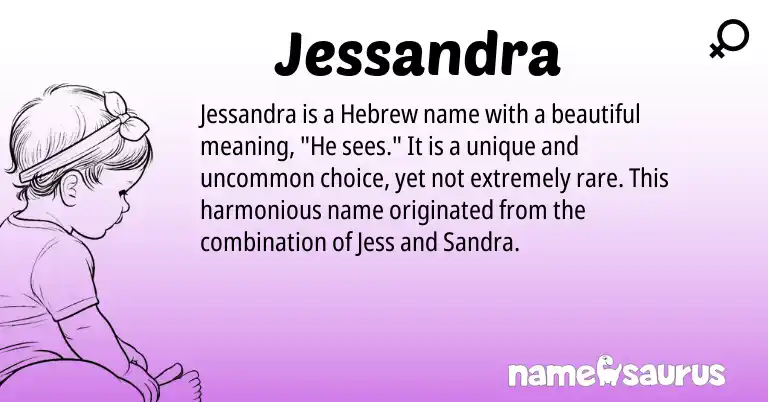 Infographic about Jessandra name meaning, Jessandra is a name from Hebrew origin(s).