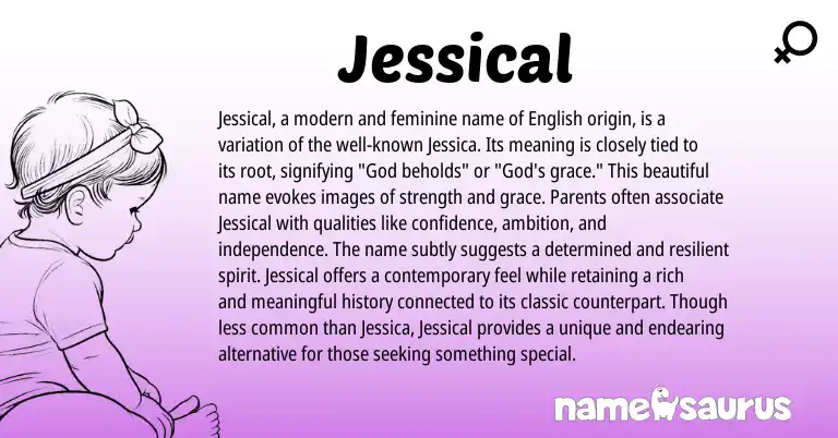 Infographic about Jessical name meaning, Jessical is a name from English origin(s).