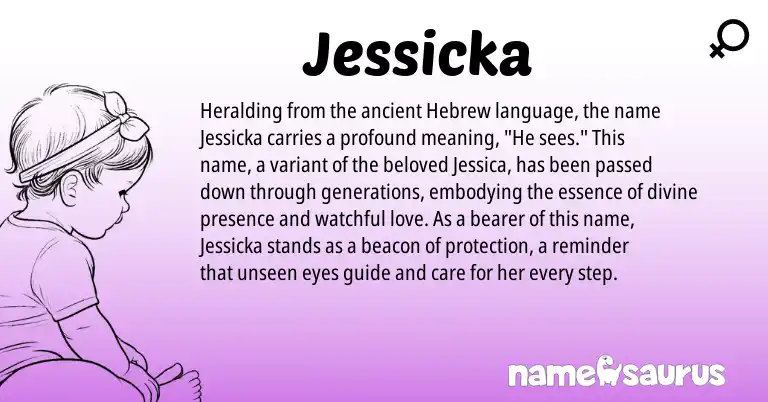 Infographic about Jessicka name meaning, Jessicka is a name from Hebrew origin(s).