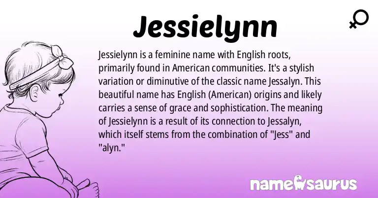 Infographic about Jessielynn name meaning, Jessielynn is a name from English (American) origin(s).
