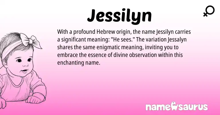 Infographic about Jessilyn name meaning, Jessilyn is a name from Hebrew origin(s).