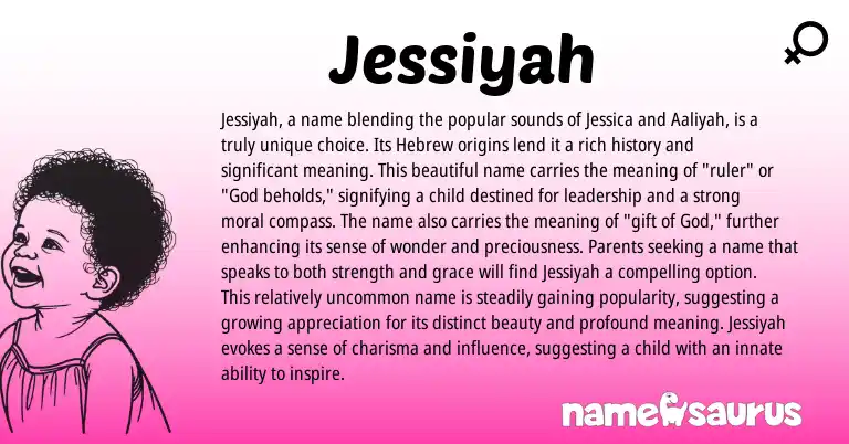 Infographic about Jessiyah name meaning, Jessiyah is a name from Hebrew origin(s).