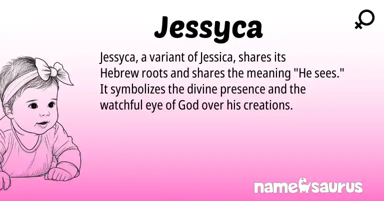 Infographic about Jessyca name meaning, Jessyca is a name from Hebrew origin(s).