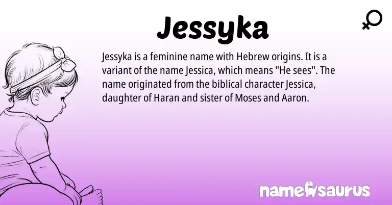 Infographic about Jessyka name meaning, Jessyka is a name from Hebrew origin(s).