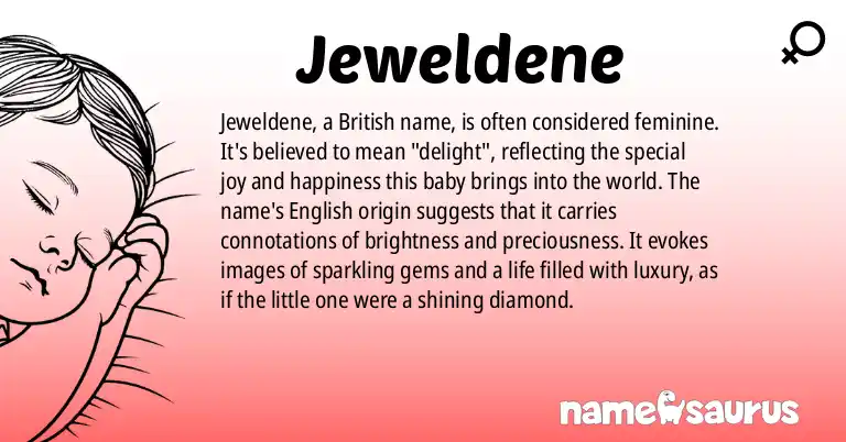 Infographic about Jeweldene name meaning, Jeweldene is a name from British origin(s).