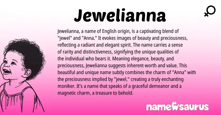 Infographic about Jewelianna name meaning, Jewelianna is a name from Other origin(s).