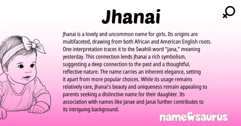 Infographic about Jhanai name meaning, Jhanai is a name from African, Swahili origin(s).