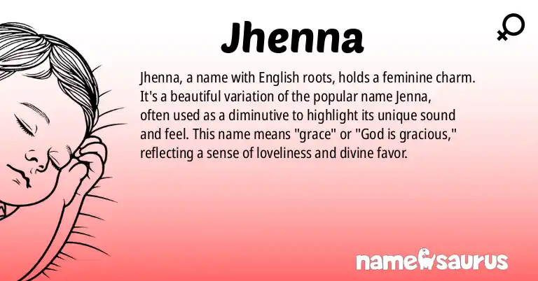Infographic about Jhenna name meaning, Jhenna is a name from English origin(s).