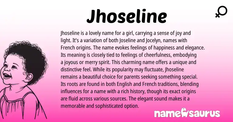 Infographic about Jhoseline name meaning, Jhoseline is a name from French origin(s).