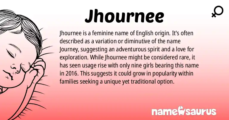 Infographic about Jhournee name meaning, Jhournee is a name from English origin(s).