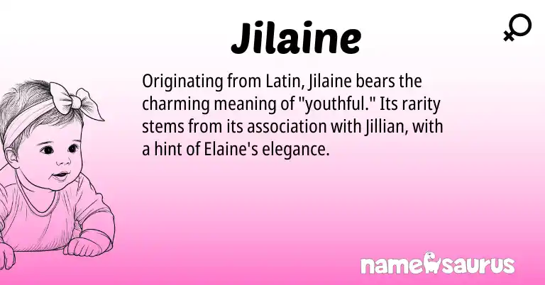Infographic about Jilaine name meaning, Jilaine is a name from Latin origin(s).
