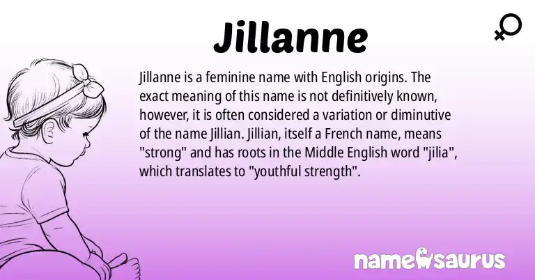 Infographic about Jillanne name meaning, Jillanne is a name from English origin(s).